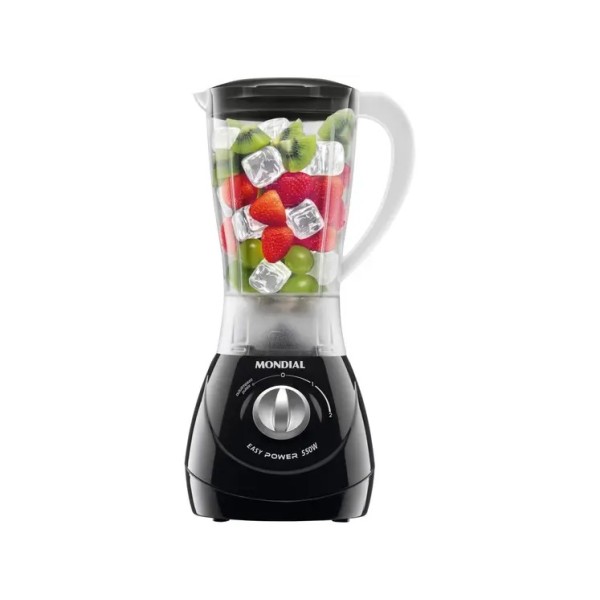Liquidificador Mondial Easy Power Preto - 2 Velocidades 550W