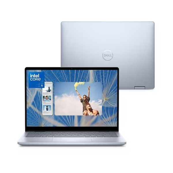 Notebook 2 em 1 Dell Inspiron 2IN1-I1300-M10 14" FHD+ Touch Intel® Core™ i5 8GB 512GB SSD Windows 11 Prata Gelo